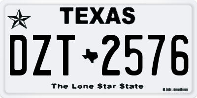 TX license plate DZT2576