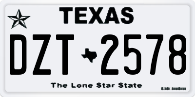 TX license plate DZT2578