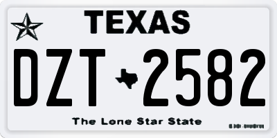 TX license plate DZT2582
