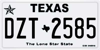 TX license plate DZT2585
