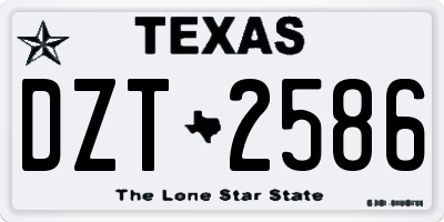 TX license plate DZT2586