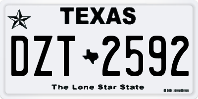TX license plate DZT2592