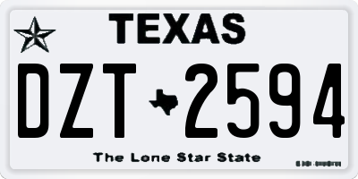 TX license plate DZT2594