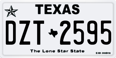 TX license plate DZT2595