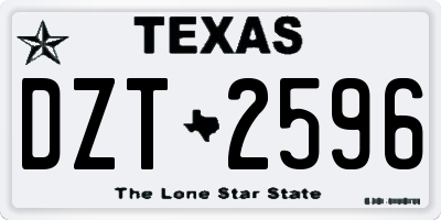 TX license plate DZT2596