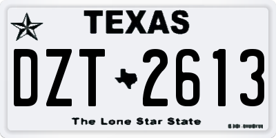 TX license plate DZT2613