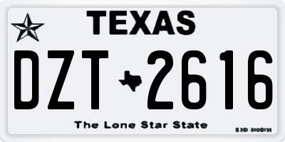 TX license plate DZT2616