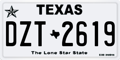 TX license plate DZT2619