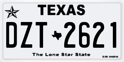TX license plate DZT2621