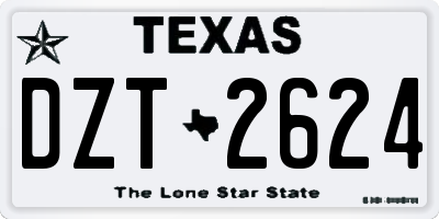 TX license plate DZT2624