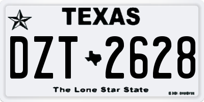 TX license plate DZT2628