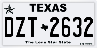 TX license plate DZT2632