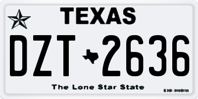 TX license plate DZT2636
