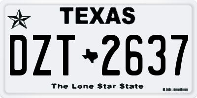 TX license plate DZT2637