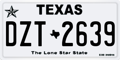 TX license plate DZT2639