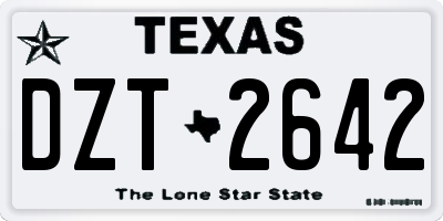 TX license plate DZT2642