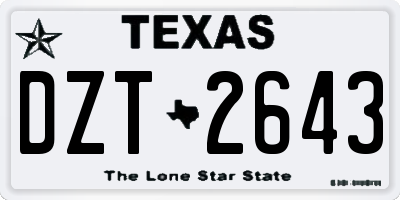 TX license plate DZT2643