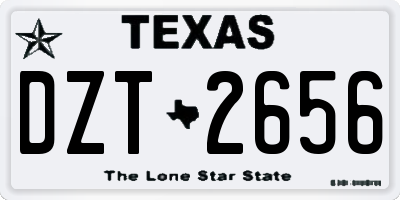 TX license plate DZT2656