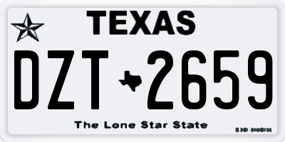 TX license plate DZT2659