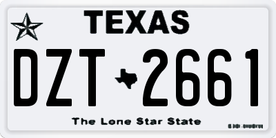 TX license plate DZT2661