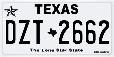 TX license plate DZT2662