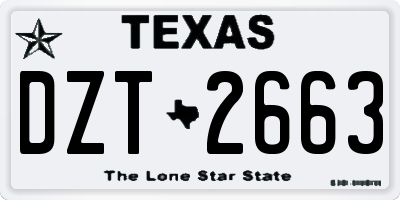 TX license plate DZT2663