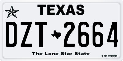TX license plate DZT2664