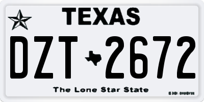TX license plate DZT2672