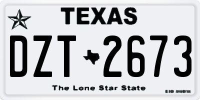 TX license plate DZT2673