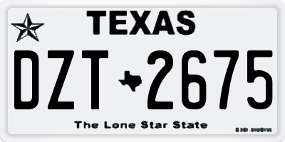 TX license plate DZT2675