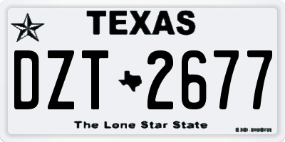TX license plate DZT2677