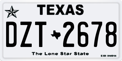 TX license plate DZT2678