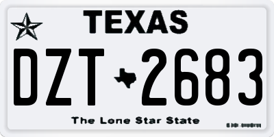 TX license plate DZT2683