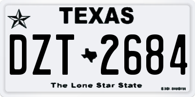 TX license plate DZT2684