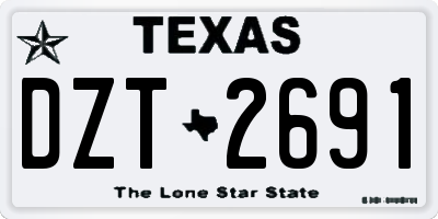 TX license plate DZT2691