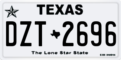 TX license plate DZT2696