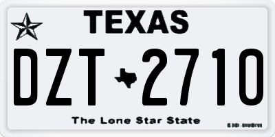 TX license plate DZT2710