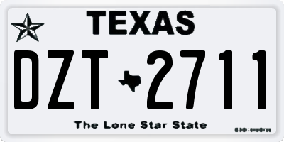 TX license plate DZT2711