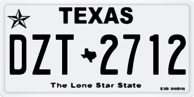 TX license plate DZT2712