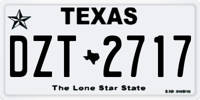 TX license plate DZT2717