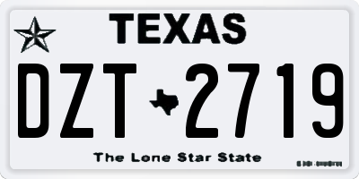 TX license plate DZT2719