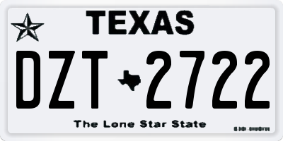 TX license plate DZT2722