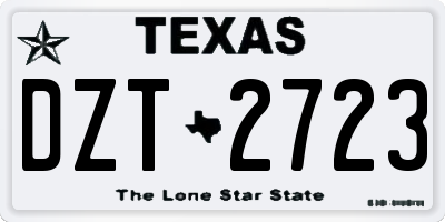 TX license plate DZT2723
