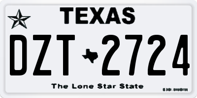 TX license plate DZT2724