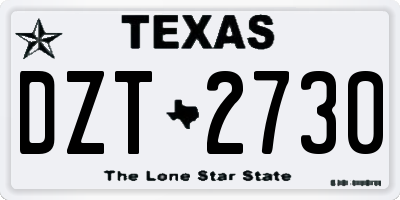 TX license plate DZT2730