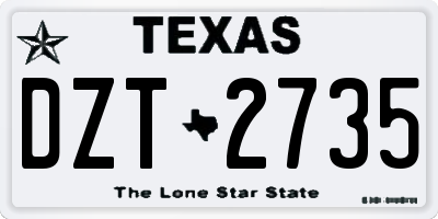 TX license plate DZT2735