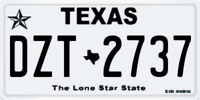 TX license plate DZT2737