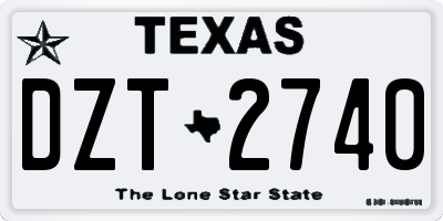 TX license plate DZT2740