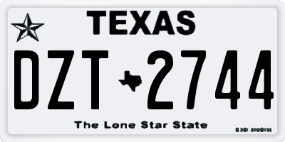 TX license plate DZT2744