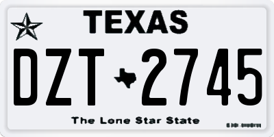 TX license plate DZT2745
